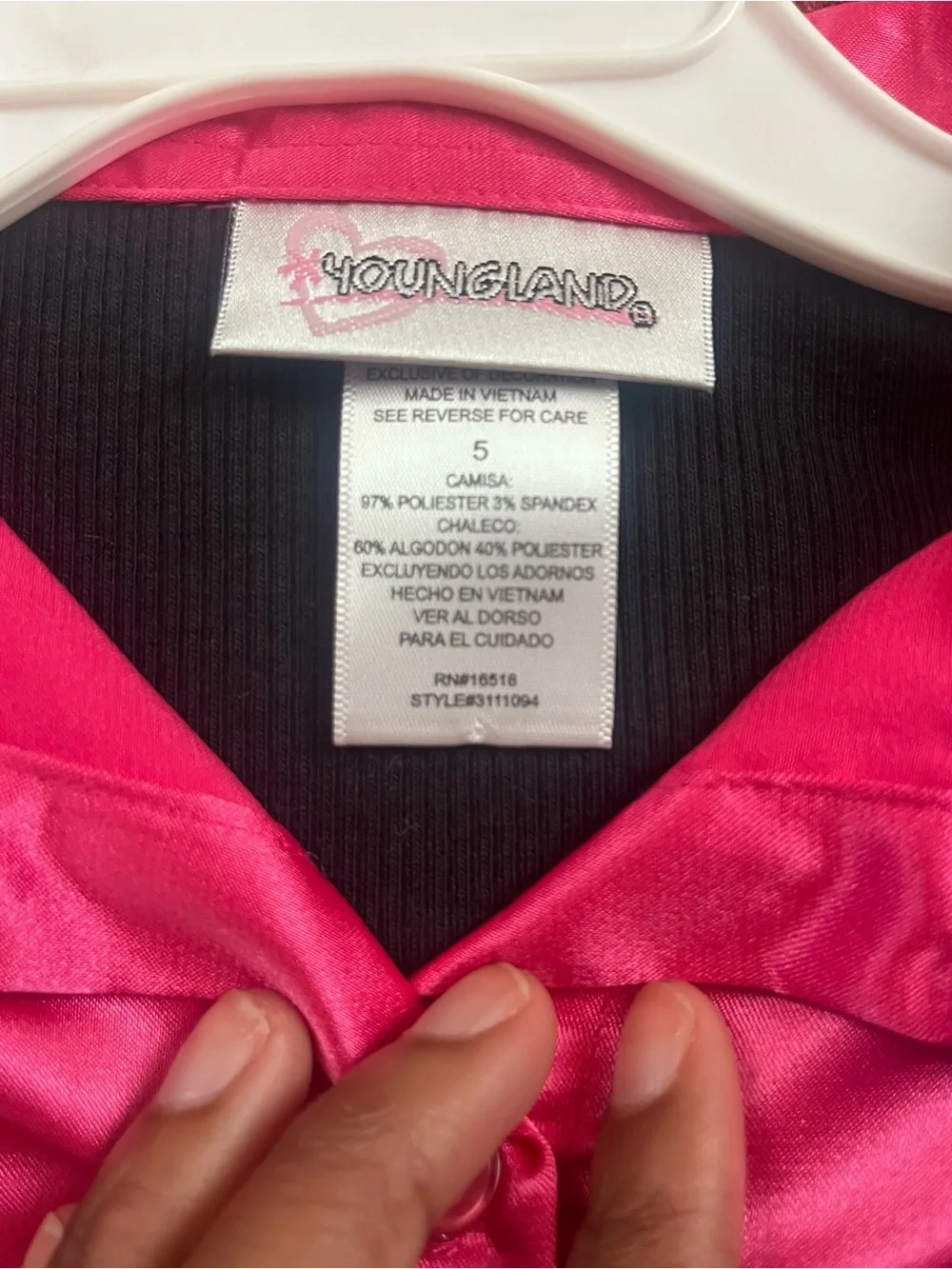 Youngland Hot Pink Girls Satin Top. TEXT BEFORE BUYING OR REFUNDING!!